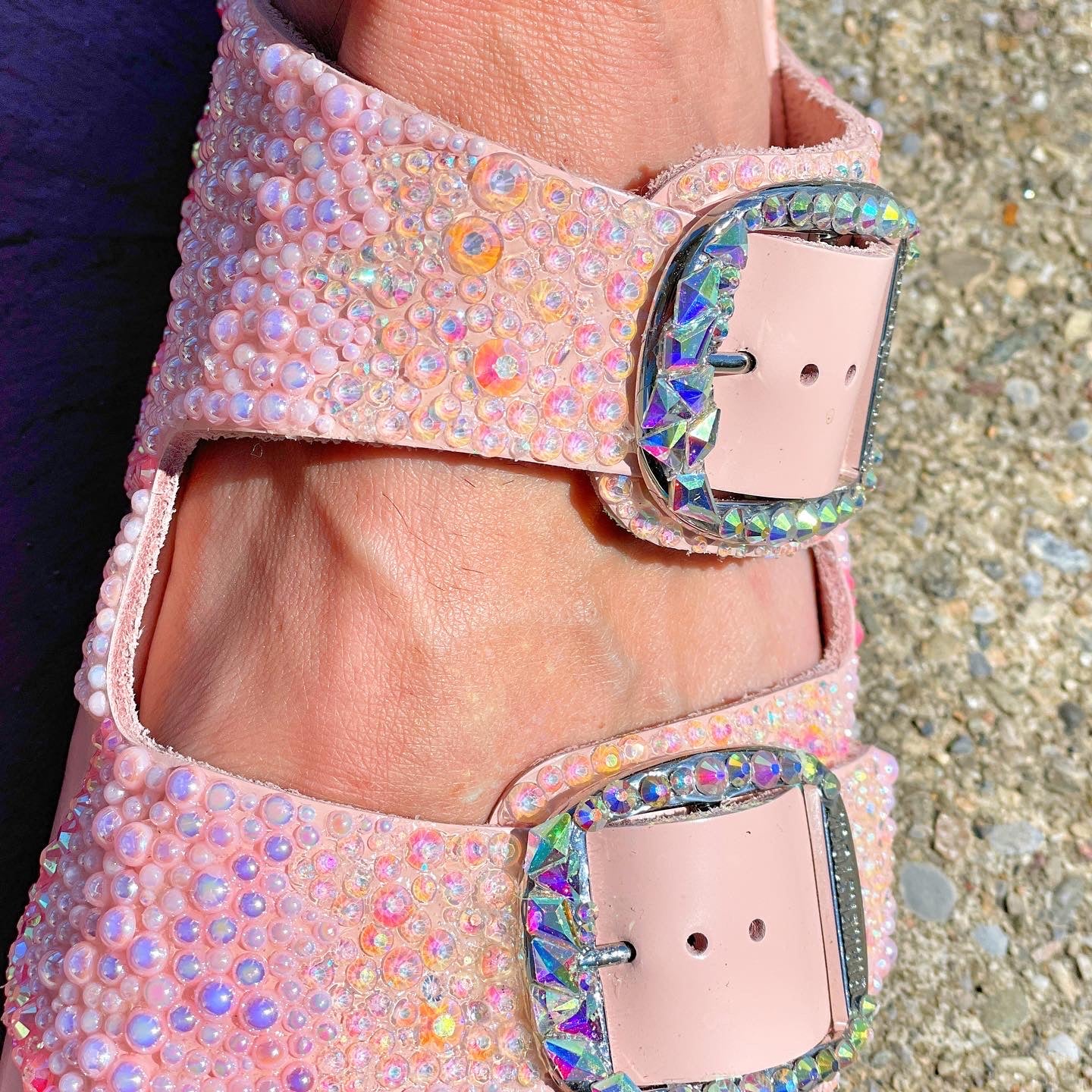 Pink Big Buckle Birkenstock with Embellished Buckles