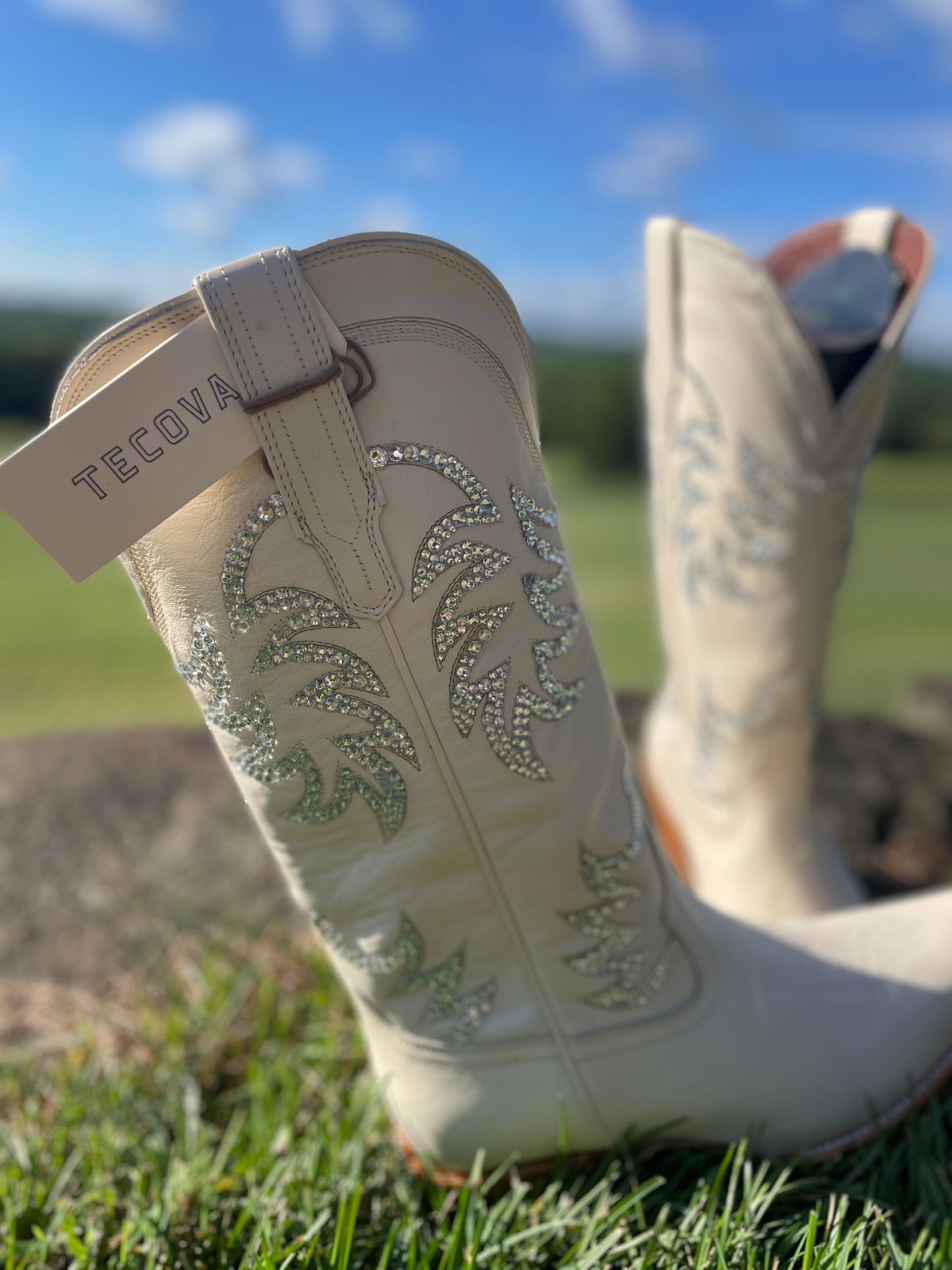 Tecovas Wedding Cowboy Boots, Western Boots for Women, Sparkle Cowboy Boots