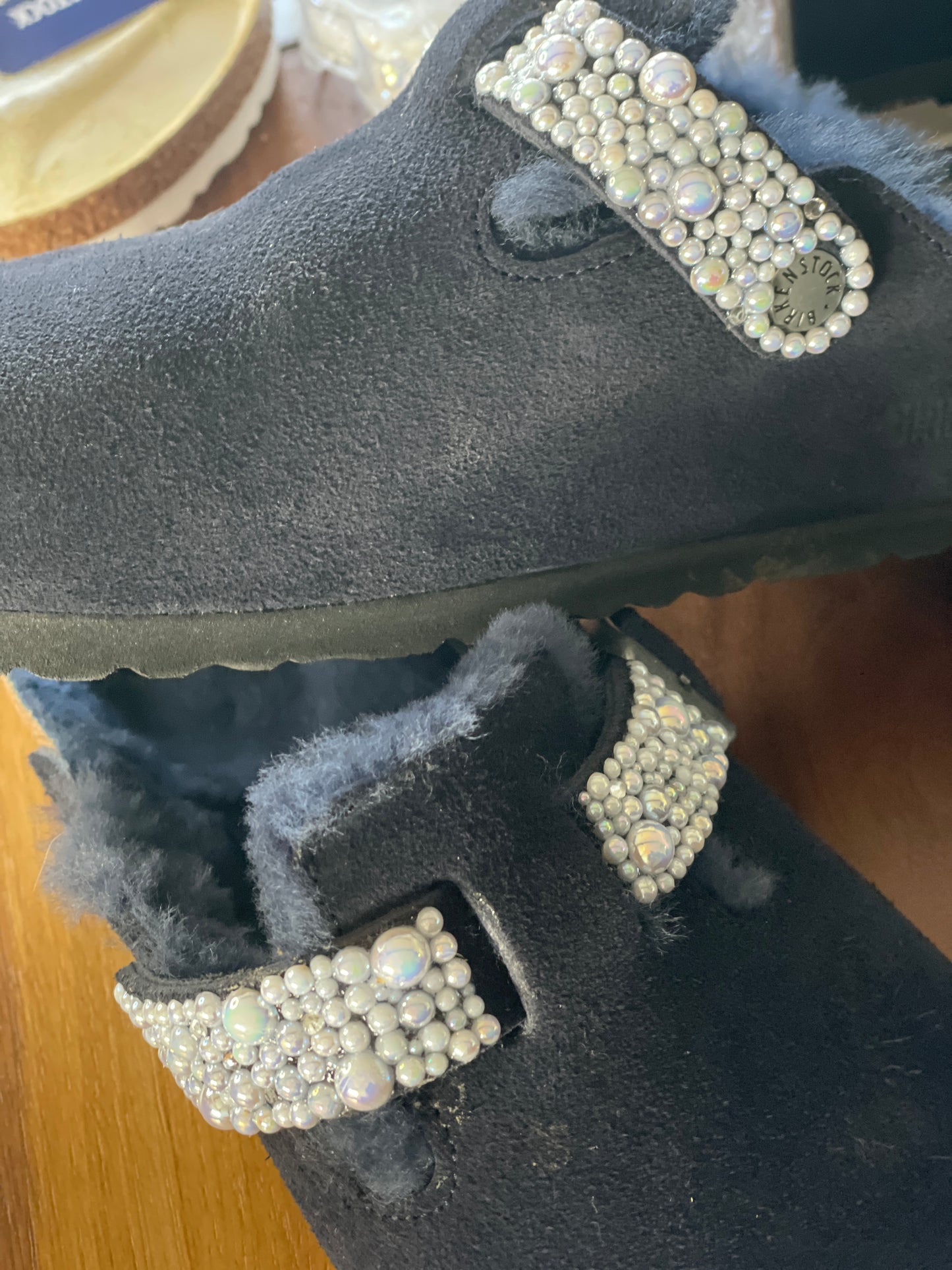 Birkenstock Boston with Shearling Lining with Pearls or Rhinestones